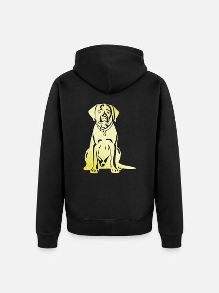 Labrador Dog Silhouette - Unisex Premium Organic Zip Hoodie - black