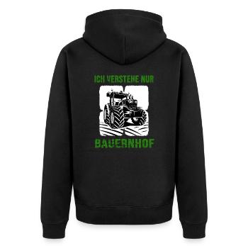 Farm Tractor Farmer Farmer Village Child Farm - Unisex Premium Organic Zip Hoodie - black - Back - Nico (187cm)