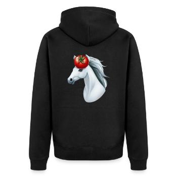 Tomate tête de cheval - Creative Horse & Vegetable Design - Veste à capuche bio Premium Unisexe - noir - Dos - Nico (187cm)