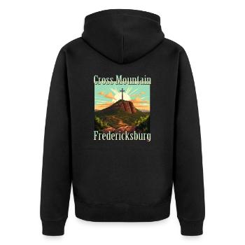 Cross Mountain - The perfect place for an excursion - Unisex Premium Organic Zip Hoodie - black - Back - Nico (187cm)