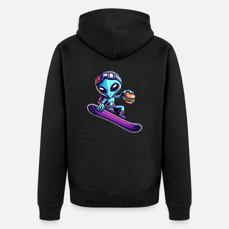 Alien Snowboard Hamburg Aventure - Veste à capuche bio Premium Unisexe - noir