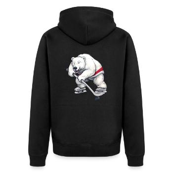 Conception de joueur de hockey sur glace Polar Bear - Veste à capuche bio Premium Unisexe - noir - Dos - Nico (187cm)