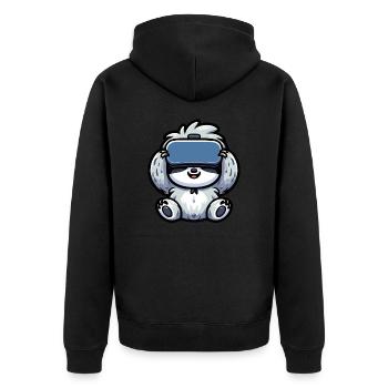 Cute Sloth VR Gamer Cartoon Virtual Reality - Unisex Premium Organic Zip Hoodie - black - Back - Nico (187cm)