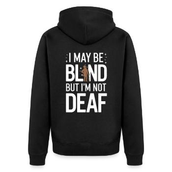 Blinde Blindheit Sehbehinderte Menschen - Unisex Premium Bio Zip Hoodie - Schwarz - Hinten - Nico (187cm)