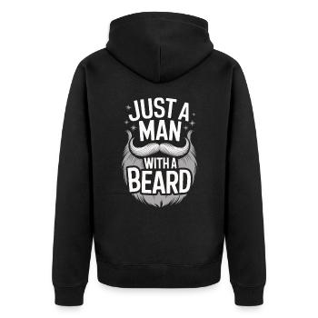 Bart Schnurrbart Bärtige Männer - Unisex Premium Bio Zip Hoodie - Schwarz - Hinten - Nico (187cm)