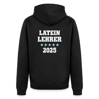 Lateinlehrer 2025 Beruf Studium Lehramt Latein - Unisex Premium Bio Zip Hoodie - Schwarz - Hinten - Nico (187cm)