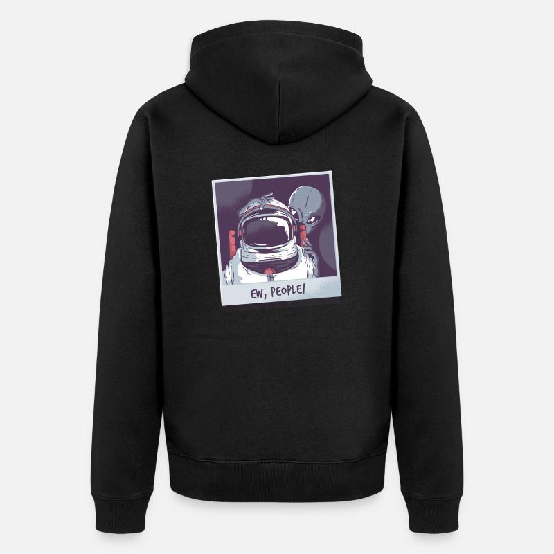 Aliens et astronaute - Veste à capuche bio Premium Unisexe - noir