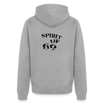 de 69 - Veste à capuche bio Premium Unisexe - gris chiné - Dos - Nico (187cm)