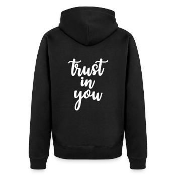 avoir confiance en vous - Veste à capuche bio Premium Unisexe - noir - Dos - Nico (187cm)