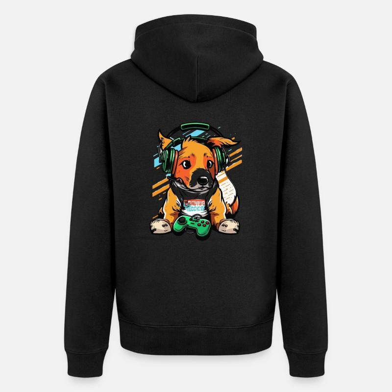 Chiot de jeu - Veste à capuche bio Premium Unisexe - noir