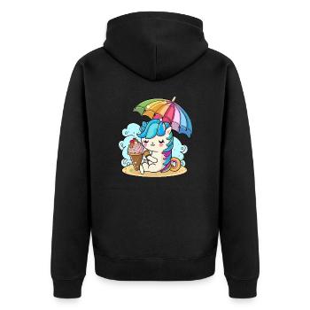 Rêves de licorne - Veste à capuche bio Premium Unisexe - noir - Dos - Nico (187cm)