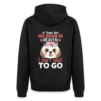 Shih Tzu Si pas de chiens au paradis Drôle - Veste à capuche bio Premium Unisexe - noir - Dos - Nico (187cm)