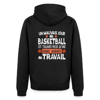 Basketball Basketteur Basket Basketteuse Humour - Veste à capuche bio Premium Unisexe - noir - Dos - Nico (187cm)