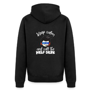 Help Desk Hero, Help Desk Technician - Unisex Premium Organic Zip Hoodie - black - Back - Nico (187cm)