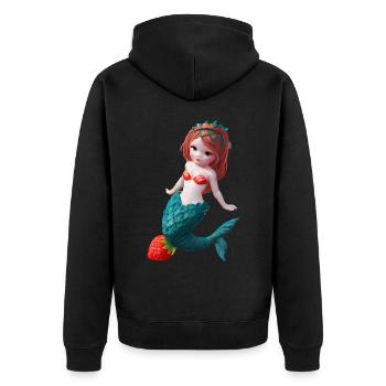 Sirène aux fraises - Veste à capuche bio Premium Unisexe - noir - Dos - Nico (187cm)