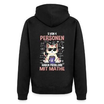 5 out of 4 people struggle with math - Unisex Premium Organic Zip Hoodie - black - Back - Nico (187cm)