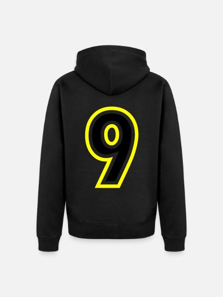 9 Number College - Unisex Premium Organic Zip Hoodie - black