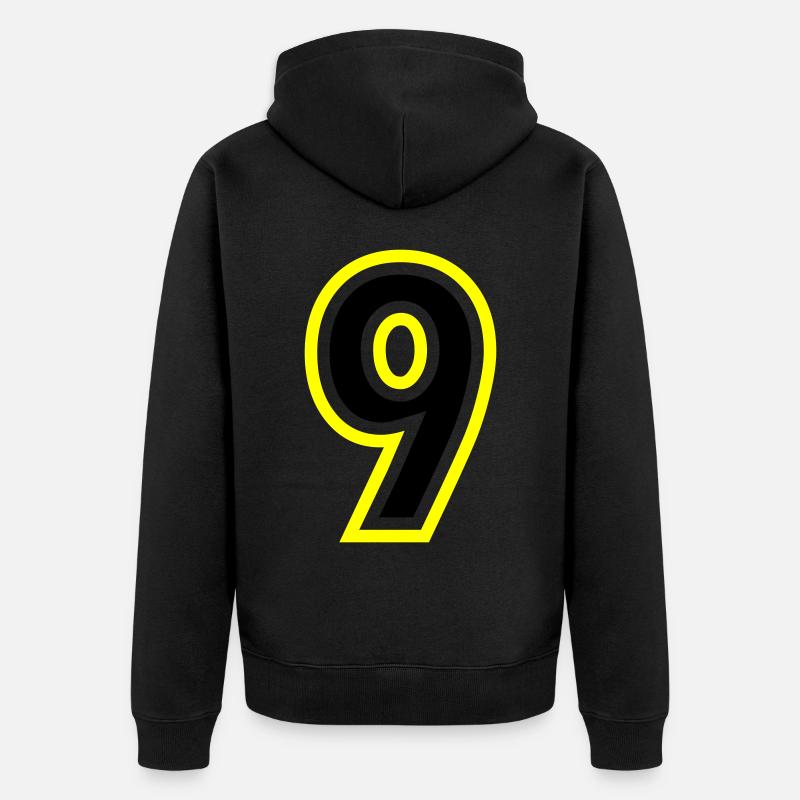9 Nombre Collège - Veste à capuche bio Premium Unisexe - noir