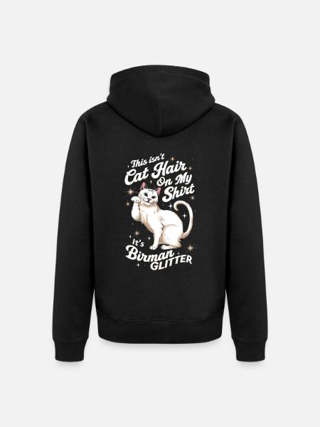 Katze Birma Geschenk - Unisex Premium Bio Zip Hoodie - Schwarz