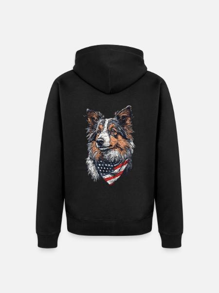 Shetland Sheepdog - Unisex Premium Bio Zip Hoodie - Schwarz