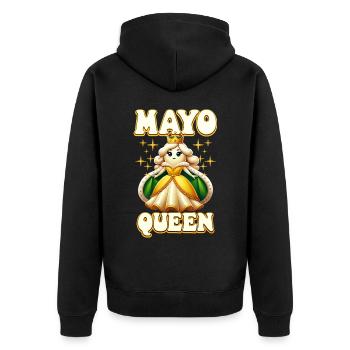 Mayonnaise - Unisex Premium Bio Zip Hoodie - Schwarz - Hinten - Nico (187cm)