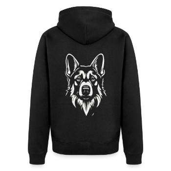 German Shepherd for Best Dog Friend - Unisex Premium Organic Zip Hoodie - black - Back - Nico (187cm)