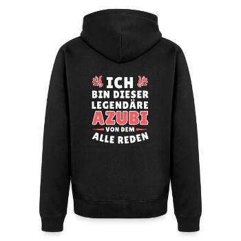 Ich bin dieser legendäre Azubi - Unisex Premium Bio Zip Hoodie - Schwarz - Hinten - Nico (187cm)