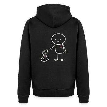 Mignon Stick Figure Propriétaire de chien Motif Dog Fan - Veste à capuche bio Premium Unisexe - noir - Dos - Nico (187cm)