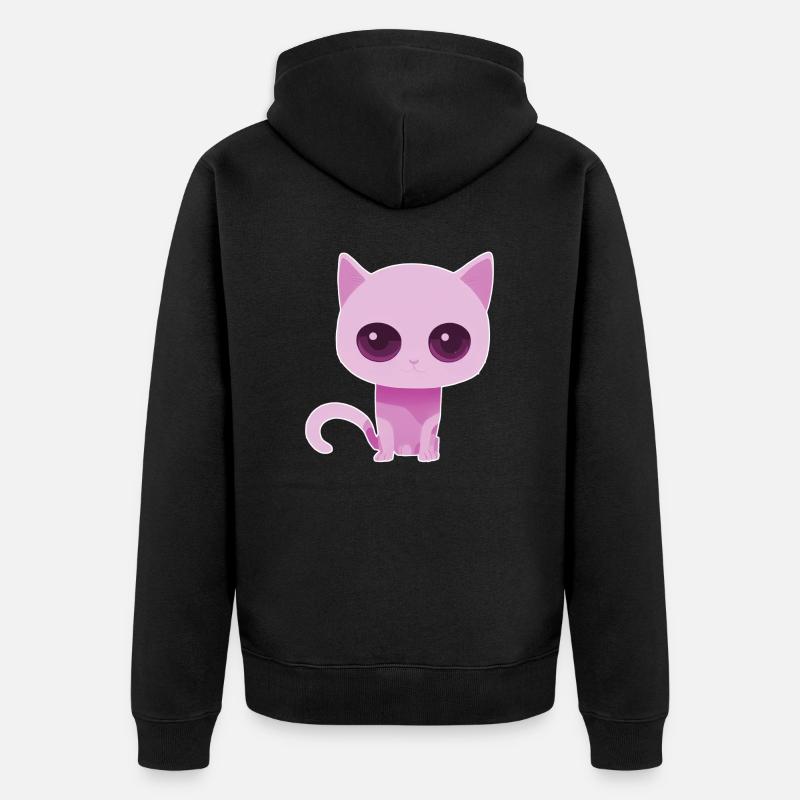 petit chat rose - Veste à capuche bio Premium Unisexe - noir