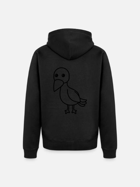 Crow Comic Animal - Unisex Premium Organic Zip Hoodie - black