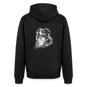 Australian shepherd dog - Unisex Premium Organic Zip Hoodie - black - Back - Nico (187cm)