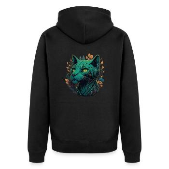 Panter Panter Vintage Gaming - Unisex Premium Bio Zip Hoodie - Schwarz - Hinten - Nico (187cm)