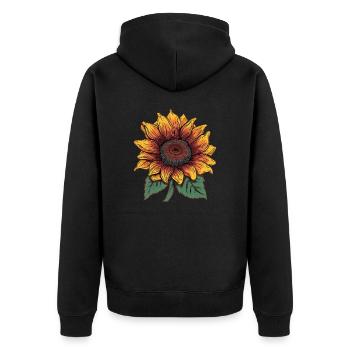 Sunflower - Unisex Premium Organic Zip Hoodie - black - Back - Nico (187cm)