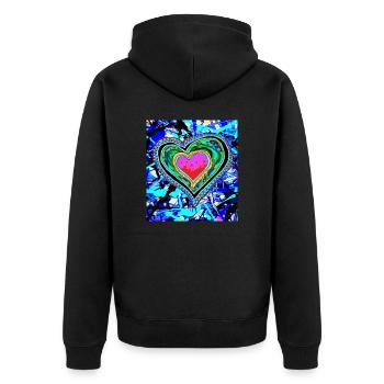 Heart Love spray paint graffiti cool - Unisex Premium Organic Zip Hoodie - black - Back - Nico (187cm)