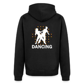Dancing Dance Music - Unisex Premium Bio Zip Hoodie - Schwarz - Hinten - Nico (187cm)
