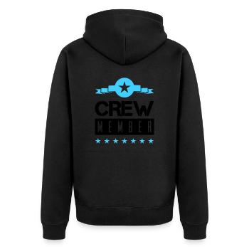 Crew Member - Unisex Premium Organic Zip Hoodie - black - Back - Nico (187cm)