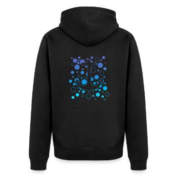 Anker Skipper Kapitän - Unisex Premium Bio Zip Hoodie - Schwarz - Hinten - Nico (187cm)