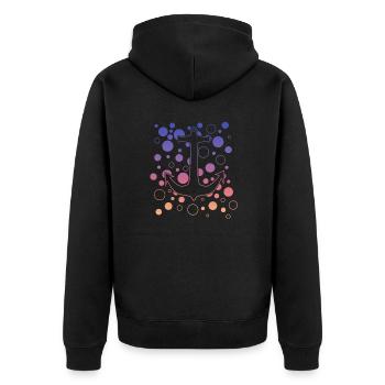 Anker - Unisex Premium Bio Zip Hoodie - Schwarz - Hinten - Nico (187cm)