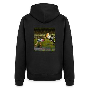 Beautiful birds - Unisex Premium Organic Zip Hoodie - black - Back - Nico (187cm)