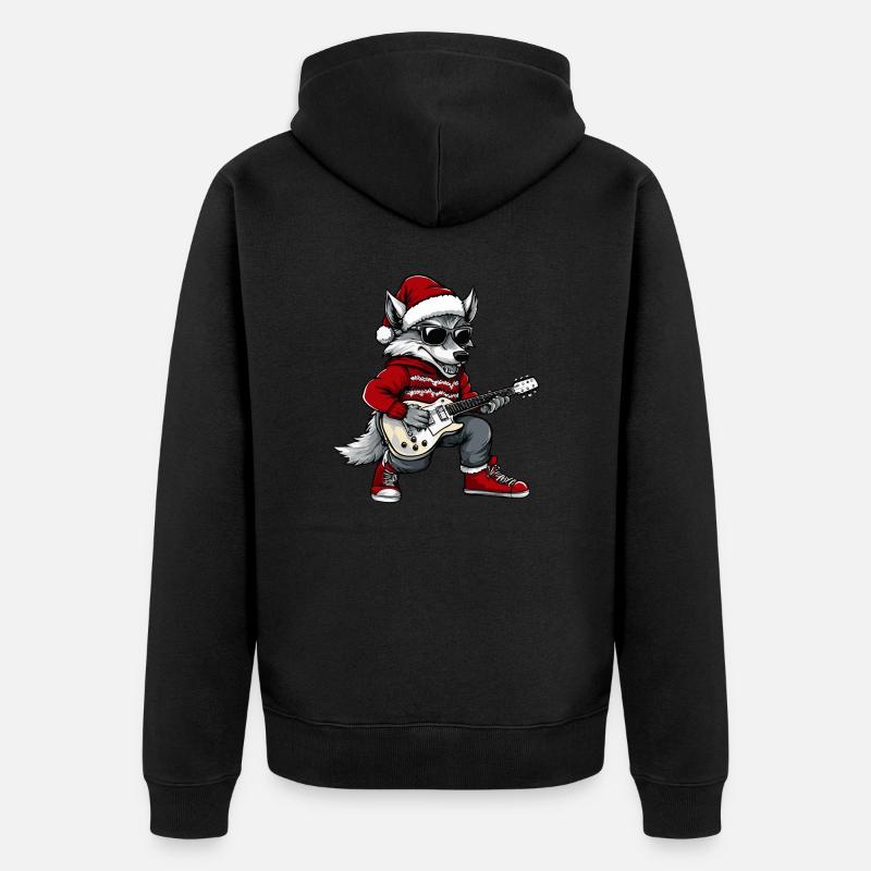 Guitare de Noël Wolf - Veste à capuche bio Premium Unisexe - noir