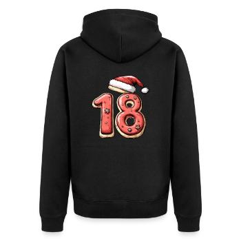 Biscuit de Noël à 18 chiffres - Veste à capuche bio Premium Unisexe - noir - Dos - Nico (187cm)