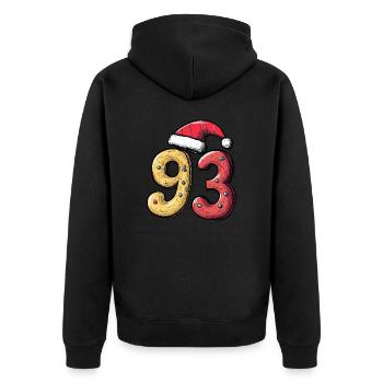 Biscuit de Noël à 93 chiffres - Veste à capuche bio Premium Unisexe - noir - Dos - Nico (187cm)