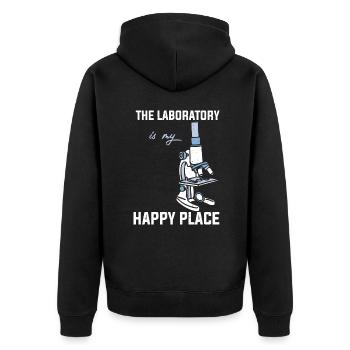 Biology | Microscope Laboratory Biologist Teacher Gift - Unisex Premium Organic Zip Hoodie - black - Back - Nico (187cm)