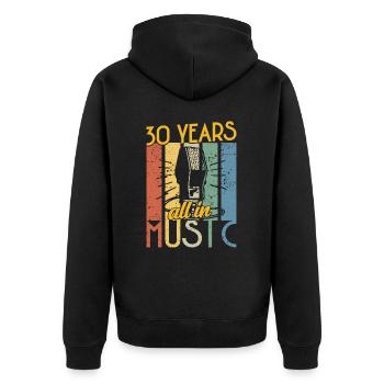 Vintage Musician 1994 30-jähriges Jubiläum - Unisex Premium Bio Zip Hoodie - Schwarz - Hinten - Nico (187cm)
