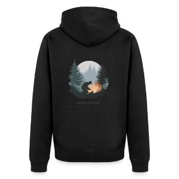 Bushcraft is My Therapy – Nature & Survival - Unisex Premium Organic Zip Hoodie - black - Back - Nico (187cm)