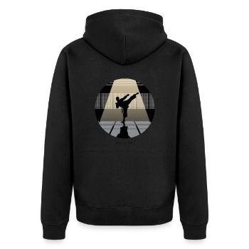 Martial Arts – Martial Arts & Discipline - Unisex Premium Organic Zip Hoodie - black - Back - Nico (187cm)