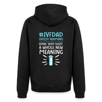 Embryo Transfer Tag Fötus - Unisex Premium Bio Zip Hoodie - Schwarz - Hinten - Nico (187cm)