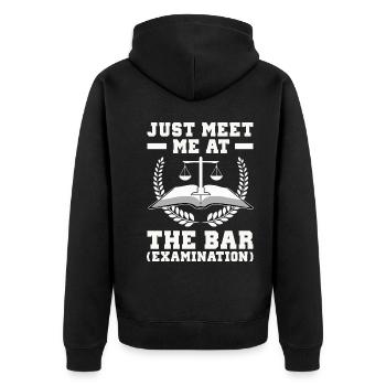 Anwalt - Unisex Premium Bio Zip Hoodie - Schwarz - Hinten - Nico (187cm)