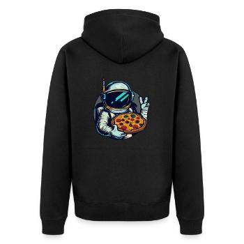 Astronaute avec un design d’espace de pizza salami - Veste à capuche bio Premium Unisexe - noir - Dos - Nico (187cm)