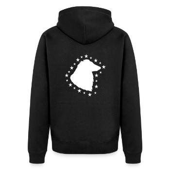 Collie - Unisex Premium Bio Zip Hoodie - Schwarz - Hinten - Nico (187cm)